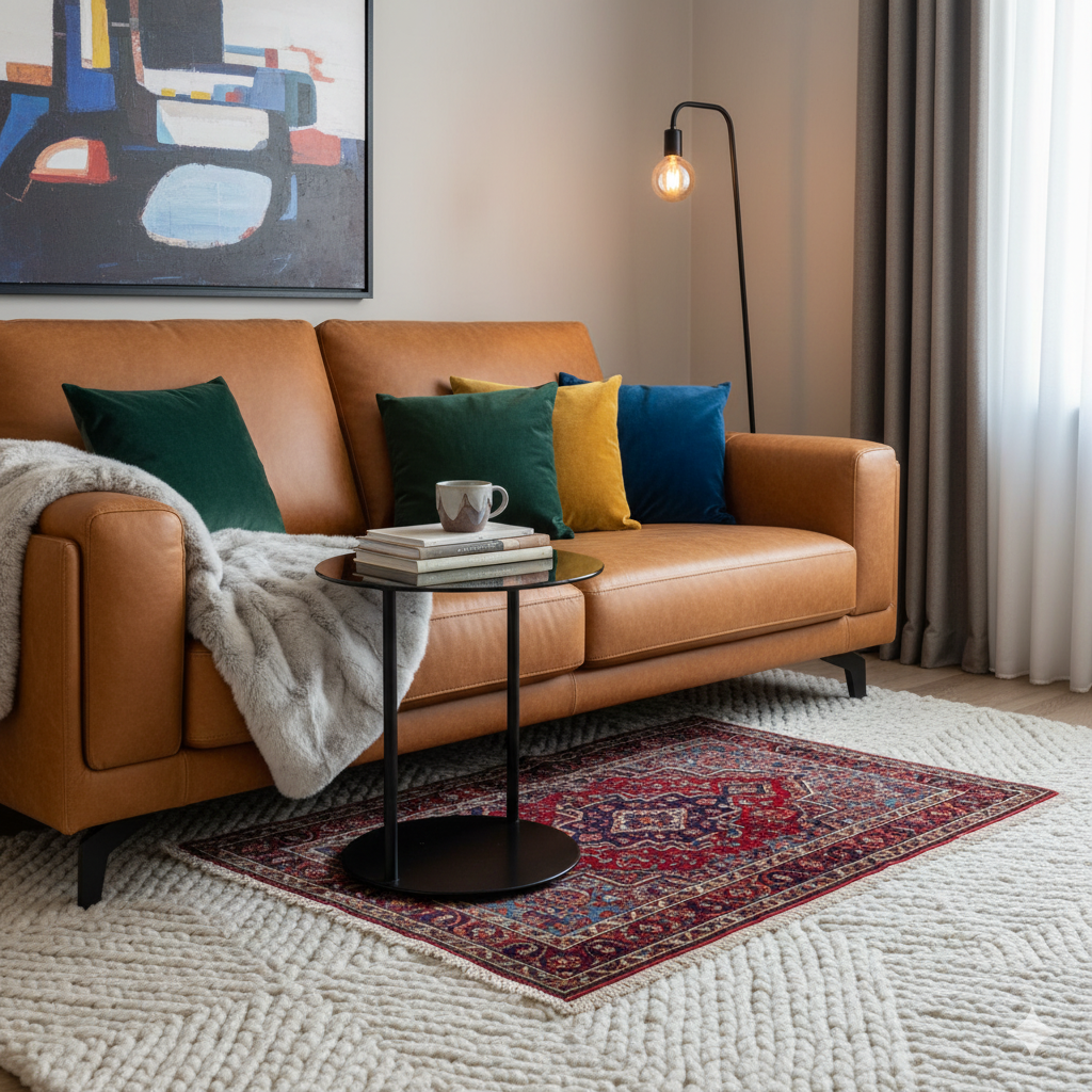 Best Interior Design Hyderabad leather sofa 